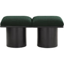  Color_Green/ Black Finish -- Pavilion Green Boucle Fabric Upholstered 2 pc Modular Bench IMAGE 3