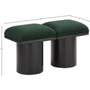  Color_Green/ Black Finish -- Pavilion Green Boucle Fabric Upholstered 2 pc Modular Bench IMAGE 7