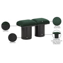  Color_Green/ Black Finish -- Pavilion Green Boucle Fabric Upholstered 2 pc Modular Bench IMAGE 8
