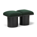  Color_Green/ Black Finish -- Pavilion Green Boucle Fabric Upholstered 2 pc Modular Bench IMAGE 1