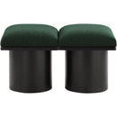  Color_Green/ Black Finish -- Pavilion Green Boucle Fabric Upholstered 2 pc Modular Bench IMAGE 3