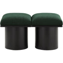 Meridian Pavilion Green Boucle Fabric Bench IMAGE 3