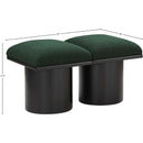 Meridian Pavilion Green Boucle Fabric Bench IMAGE 6