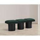  Color_Green/ Black Finish -- Pavilion Green Boucle Fabric Upholstered 3 pc Modular Bench IMAGE 2