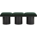  Color_Green/ Black Finish -- Pavilion Green Boucle Fabric Upholstered 3 pc Modular Bench IMAGE 3