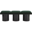 Meridian Pavilion Green Boucle Fabric Bench IMAGE 3
