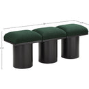  Color_Green/ Black Finish -- Pavilion Green Boucle Fabric Upholstered 3 pc Modular Bench IMAGE 7