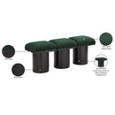  Color_Green/ Black Finish -- Pavilion Green Boucle Fabric Upholstered 3 pc Modular Bench IMAGE 8