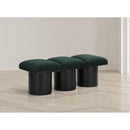 Meridian Pavilion Green Boucle Fabric Bench IMAGE 2
