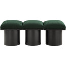  Color_Green/ Black Finish -- Pavilion Green Boucle Fabric Upholstered 3 pc Modular Bench IMAGE 3