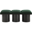 Meridian Pavilion Green Boucle Fabric Bench IMAGE 3