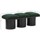 Meridian Pavilion Green Boucle Fabric Bench IMAGE 6