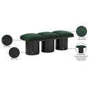  Color_Green/ Black Finish -- Pavilion Green Boucle Fabric Upholstered 3 pc Modular Bench IMAGE 7