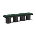  Color_Green/ Black Finish -- Pavilion Green Boucle Fabric Upholstered 4 pc Modular Bench IMAGE 1