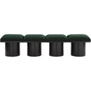  Color_Green/ Black Finish -- Pavilion Green Boucle Fabric Upholstered 4 pc Modular Bench IMAGE 3
