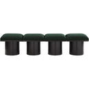 Meridian Pavilion Green Boucle Fabric Bench IMAGE 3