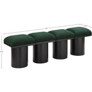 Meridian Pavilion Green Boucle Fabric Bench IMAGE 7