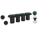  Color_Green/ Black Finish -- Pavilion Green Boucle Fabric Upholstered 4 pc Modular Bench IMAGE 8