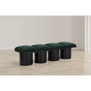 Color_Green/ Black Finish -- Pavilion Green Boucle Fabric Upholstered 4 pc Modular Bench IMAGE 2