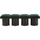  Color_Green/ Black Finish -- Pavilion Green Boucle Fabric Upholstered 4 pc Modular Bench IMAGE 3