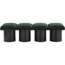 Meridian Pavilion Green Boucle Fabric Bench IMAGE 3