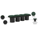  Color_Green/ Black Finish -- Pavilion Green Boucle Fabric Upholstered 4 pc Modular Bench IMAGE 7