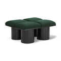  Color_Green/ Black Finish -- Pavilion Green Boucle Fabric Upholstered 4 pc Modular Bench IMAGE 1