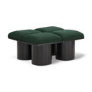  Color_Green/ Black Finish -- Pavilion Green Boucle Fabric Upholstered 4 pc Modular Bench IMAGE 1