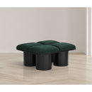  Color_Green/ Black Finish -- Pavilion Green Boucle Fabric Upholstered 4 pc Modular Bench IMAGE 2