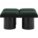  Color_Green/ Black Finish -- Pavilion Green Boucle Fabric Upholstered 4 pc Modular Bench IMAGE 3