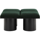 Meridian Pavilion Green Boucle Fabric Bench IMAGE 3