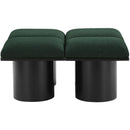 Meridian Pavilion Green Boucle Fabric Bench IMAGE 4