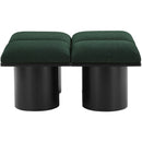  Color_Green/ Black Finish -- Pavilion Green Boucle Fabric Upholstered 4 pc Modular Bench IMAGE 4