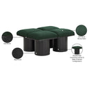  Color_Green/ Black Finish -- Pavilion Green Boucle Fabric Upholstered 4 pc Modular Bench IMAGE 7