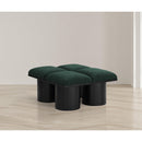  Color_Green/ Black Finish -- Pavilion Green Boucle Fabric Upholstered 4 pc Modular Bench IMAGE 2