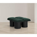 Meridian Pavilion Green Boucle Fabric Bench IMAGE 2