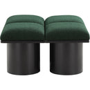 Meridian Pavilion Green Boucle Fabric Bench IMAGE 3