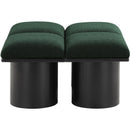  Color_Green/ Black Finish -- Pavilion Green Boucle Fabric Upholstered 4 pc Modular Bench IMAGE 4