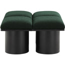 Meridian Pavilion Green Boucle Fabric Bench IMAGE 4
