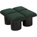 Meridian Pavilion Green Boucle Fabric Bench IMAGE 5