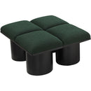  Color_Green/ Black Finish -- Pavilion Green Boucle Fabric Upholstered 4 pc Modular Bench IMAGE 5