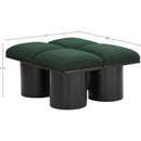 Meridian Pavilion Green Boucle Fabric Bench IMAGE 7