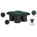  Color_Green/ Black Finish -- Pavilion Green Boucle Fabric Upholstered 4 pc Modular Bench IMAGE 8