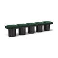  Color_Green/ Black Finish -- Pavilion Green Boucle Fabric Upholstered 5 pc Modular Bench IMAGE 1