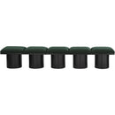  Color_Green/ Black Finish -- Pavilion Green Boucle Fabric Upholstered 5 pc Modular Bench IMAGE 3