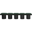 Meridian Pavilion Green Boucle Fabric Bench IMAGE 3