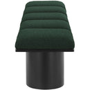  Color_Green/ Black Finish -- Pavilion Green Boucle Fabric Upholstered 5 pc Modular Bench IMAGE 4