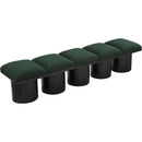  Color_Green/ Black Finish -- Pavilion Green Boucle Fabric Upholstered 5 pc Modular Bench IMAGE 5