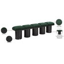 Meridian Pavilion Green Boucle Fabric Bench IMAGE 8