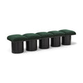  Color_Green/ Black Finish -- Pavilion Green Boucle Fabric Upholstered 5 pc Modular Bench IMAGE 1